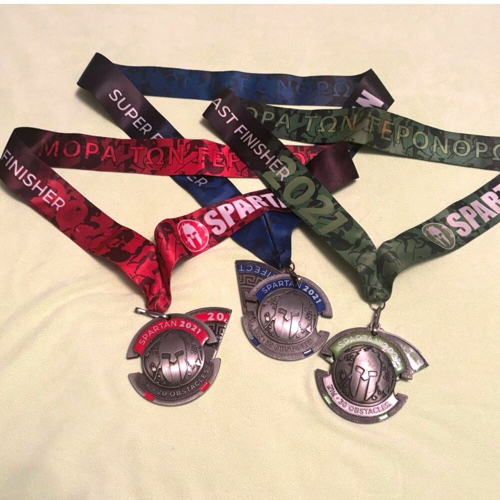 Spartan 2021 Trifecta Finisher Medal Set Sprint Super Beast w/ Wedges